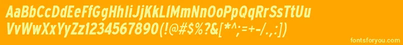 ExpresswaycdBolditalic Font – Yellow Fonts on Orange Background