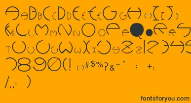 Pcrounders font – Black Fonts On Orange Background