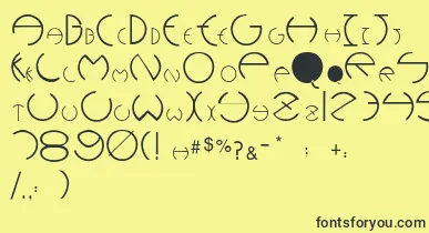 Pcrounders font – Black Fonts On Yellow Background