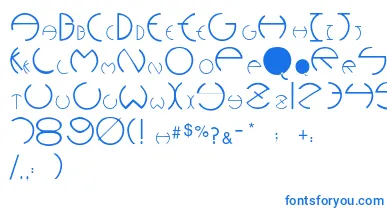 Pcrounders font – Blue Fonts On White Background