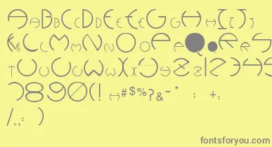 Pcrounders font – Gray Fonts On Yellow Background