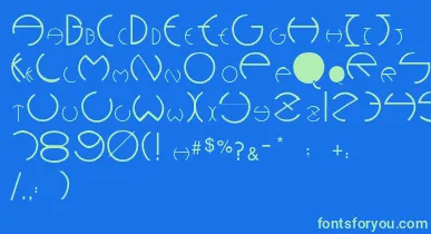 Pcrounders font – Green Fonts On Blue Background