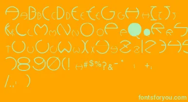 Pcrounders font – Green Fonts On Orange Background