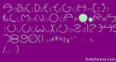 Pcrounders font – Green Fonts On Purple Background