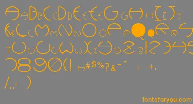 Pcrounders font – Orange Fonts On Gray Background