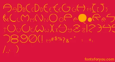 Pcrounders font – Orange Fonts On Red Background