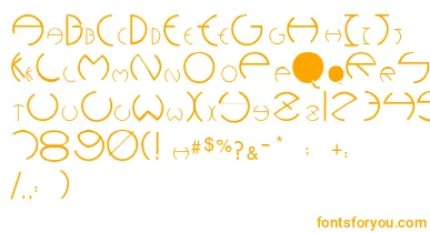 Pcrounders font – Orange Fonts On White Background