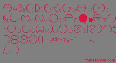 Pcrounders font – Red Fonts On Gray Background