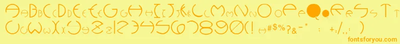 Pcrounders Font – Orange Fonts on Yellow Background