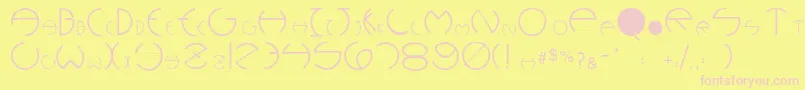 Pcrounders Font – Pink Fonts on Yellow Background