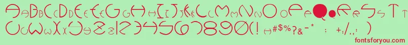 Pcrounders Font – Red Fonts on Green Background