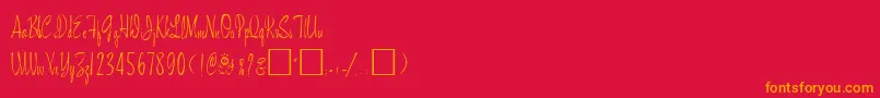 MartorpRegular Font – Orange Fonts on Red Background