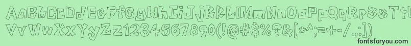 フォントKnockKnock – 緑の背景に黒い文字