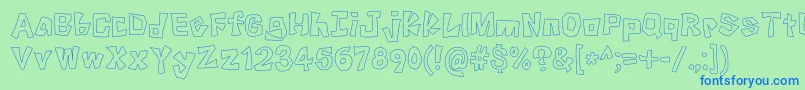 KnockKnock Font – Blue Fonts on Green Background