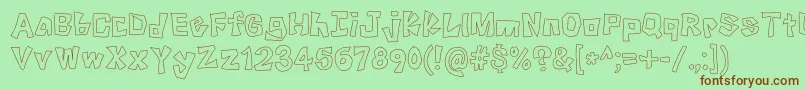 KnockKnock Font – Brown Fonts on Green Background