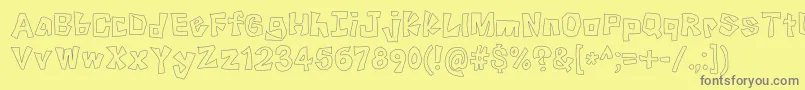 Fonte KnockKnock – fontes cinzas em um fundo amarelo