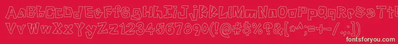 KnockKnock-Schriftart – Grüne Schriften auf rotem Hintergrund