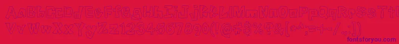 KnockKnock Font – Purple Fonts on Red Background