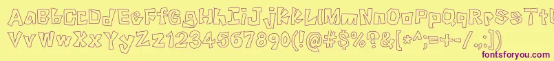 KnockKnock Font – Purple Fonts on Yellow Background
