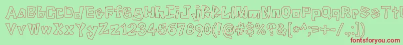 KnockKnock Font – Red Fonts on Green Background