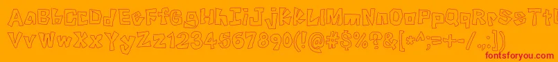 フォントKnockKnock – オレンジの背景に赤い文字