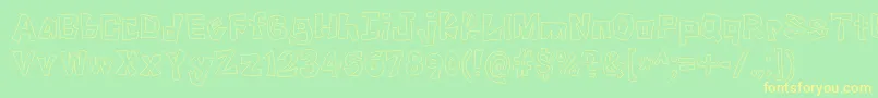 Шрифт KnockKnock – жёлтые шрифты на зелёном фоне