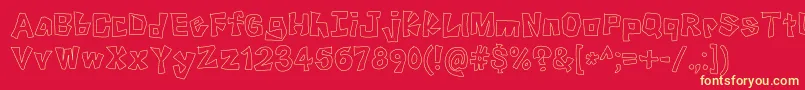 KnockKnock Font – Yellow Fonts on Red Background