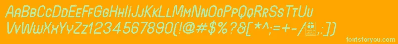 WidaRoundSmallcapsItalicDemo Font – Green Fonts on Orange Background