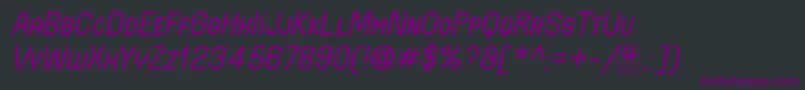 Шрифт WidaRoundSmallcapsItalicDemo – фиолетовые шрифты на чёрном фоне