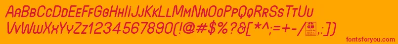 WidaRoundSmallcapsItalicDemo Font – Red Fonts on Orange Background