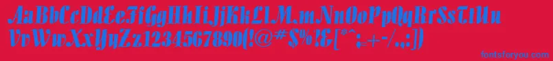 PedroBold Font – Blue Fonts on Red Background