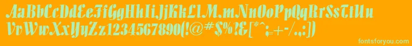 PedroBold Font – Green Fonts on Orange Background