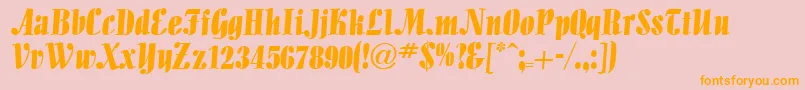 PedroBold-Schriftart – Orangefarbene Schriften auf rosa Hintergrund