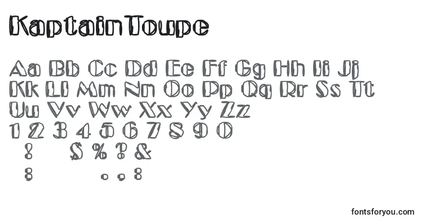 Czcionka KaptainToupe – alfabet, cyfry, specjalne znaki