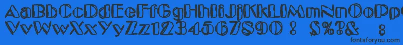 KaptainToupe Font – Black Fonts on Blue Background