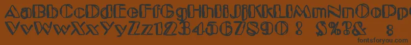 Więcej informacji o czcionce KaptainToupe Czcionka KaptainToupe – czarne czcionki na brązowym tle