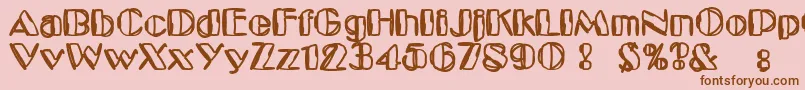 KaptainToupe Font – Brown Fonts on Pink Background