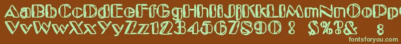 KaptainToupe Font – Green Fonts on Brown Background