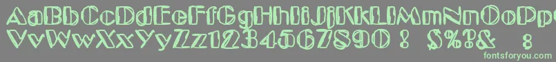Saiba mais sobre a fonte KaptainToupe Fonte KaptainToupe – fontes verdes em um fundo cinza