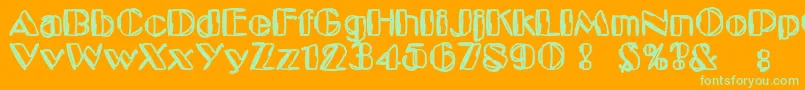 KaptainToupe Font – Green Fonts on Orange Background