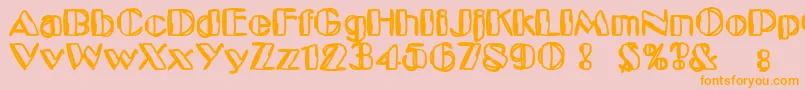KaptainToupe Font – Orange Fonts on Pink Background