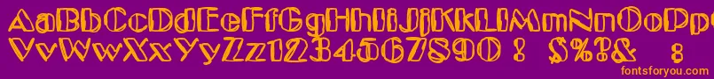 KaptainToupe Font – Orange Fonts on Purple Background