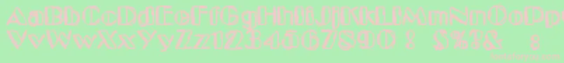 フォントKaptainToupe – 緑の背景にピンクのフォント