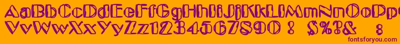 Fonte KaptainToupe – fontes roxas em um fundo laranja