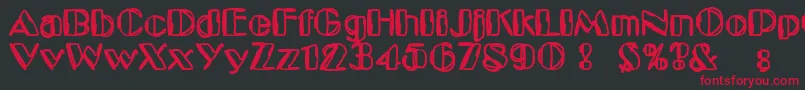 Подробнее о шрифте KaptainToupe Шрифт KaptainToupe – красные шрифты на чёрном фоне