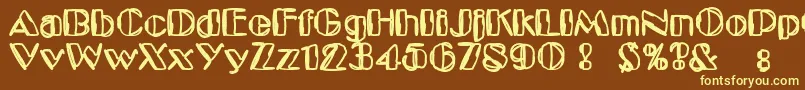 KaptainToupe Font – Yellow Fonts on Brown Background