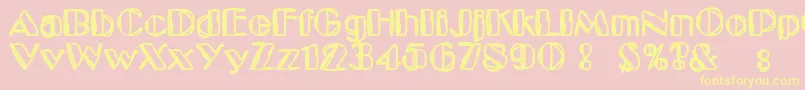 KaptainToupe Font – Yellow Fonts on Pink Background