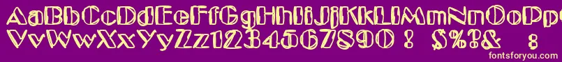 KaptainToupe Font – Yellow Fonts on Purple Background