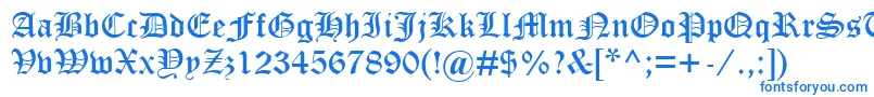 フォントOldEnglishTextMt – 白い背景に青い文字