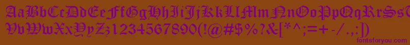 OldEnglishTextMt-Schriftart – Violette Schriften auf braunem Hintergrund